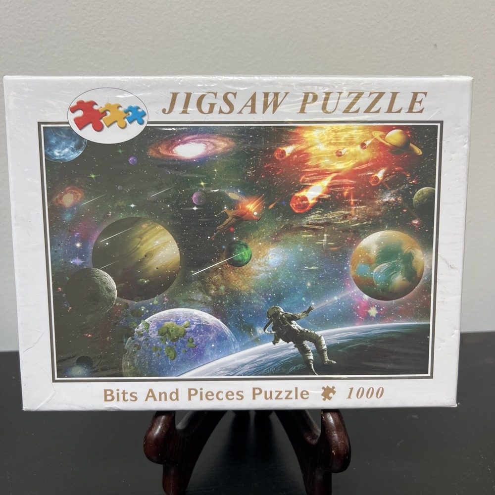 Bits‎ and Pieces 1000 piece Puzzle Cosmic Planets Astronaut Complete NEW Sealed
